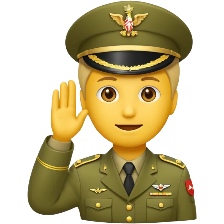 Eine salutierenden Emoji (Hautfarbe: gelb ) in Armee Klamotten männlich salutierend emoji