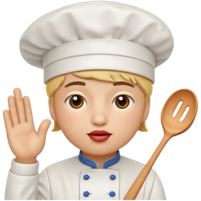 Kiss emoji with chefs hand and hat emoji