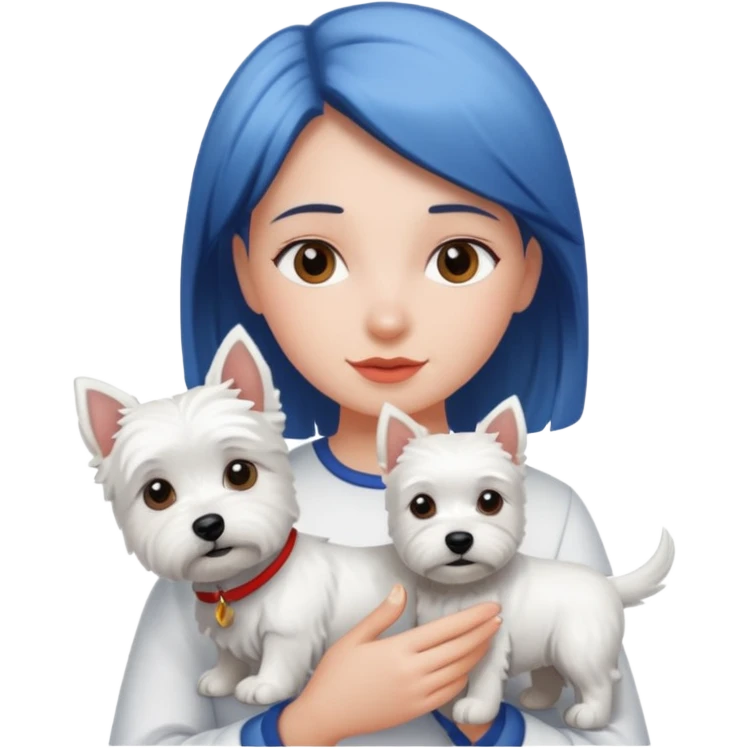 Westie with girl emoji