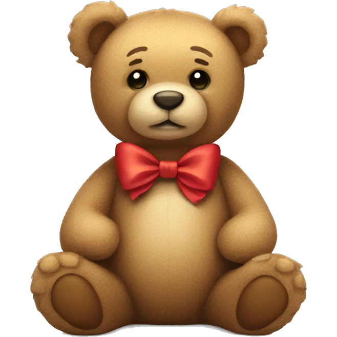 Teddy bear with a bow emoji