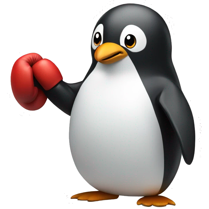 Penguin wearing boxing gloves emoji