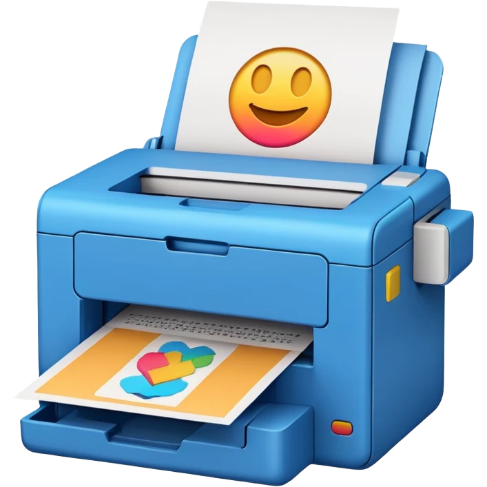impresora imprimiendo papercraft emoji