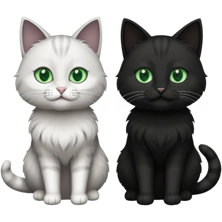 Two cats one black one grey and white emoji