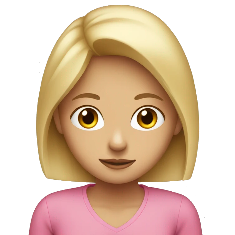 A blonde girl wearing a a pink shirt emoji