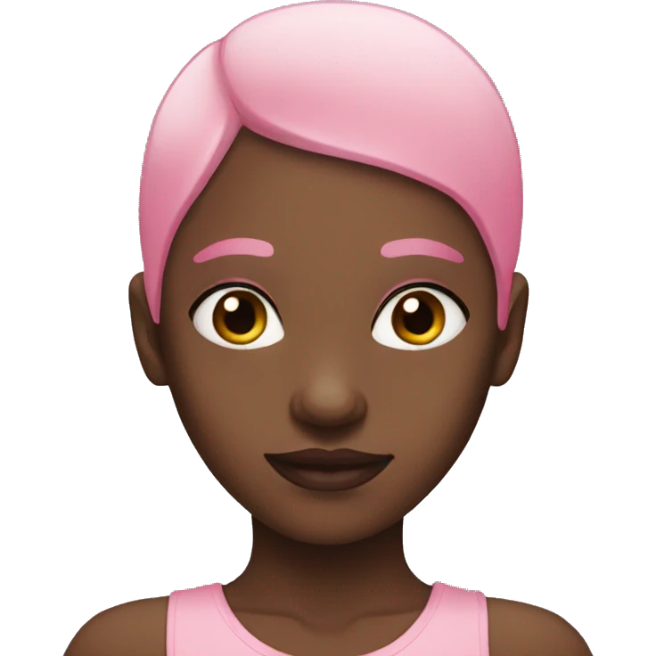 black girl with bald and pink hair  emoji