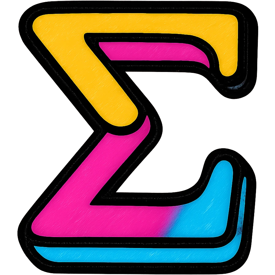 stylized sigma symbol with a modern twist, vibrant colors emoji