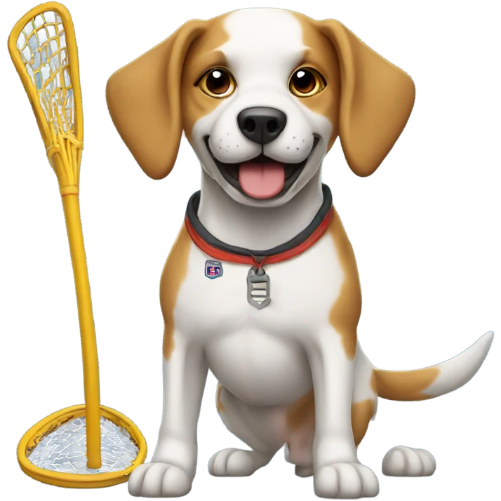 Dog playing lacrosse  emoji