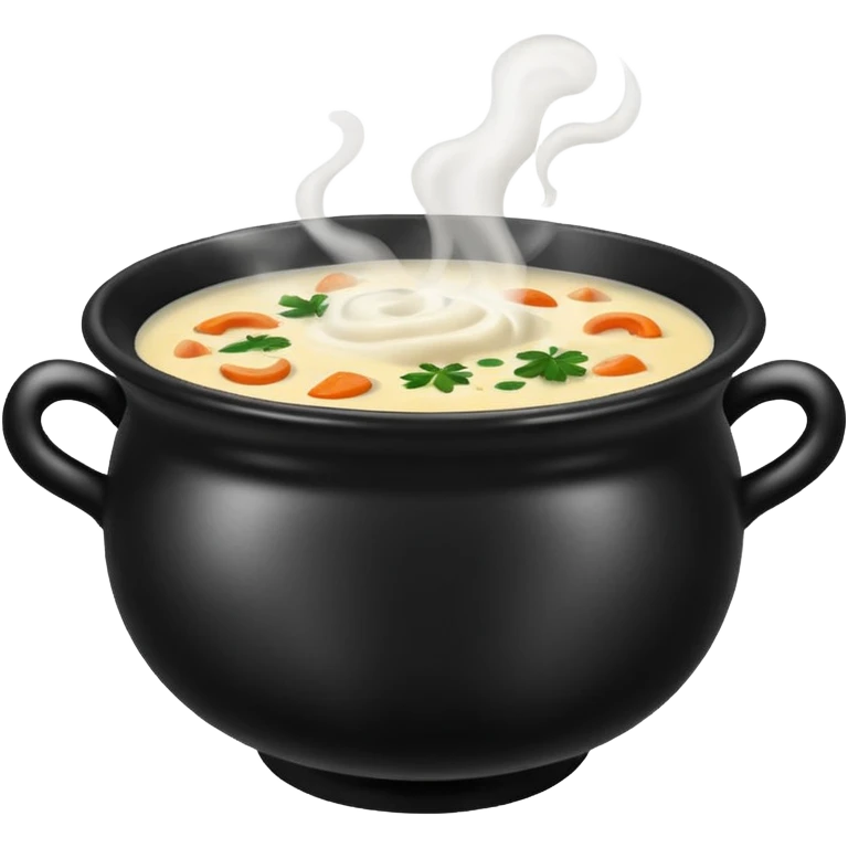 Realistic Soup in a black bowl   emoji