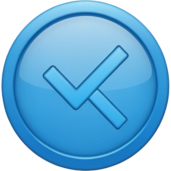 A check mark in a completely blue circle like a max emoji