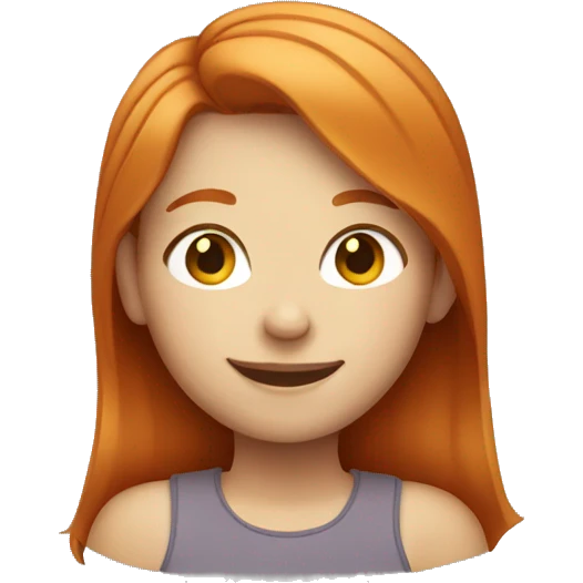 smiling girl with ginger hair emoji