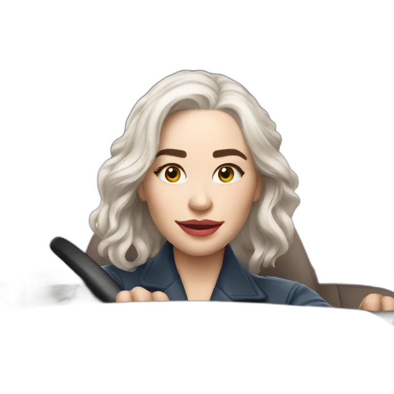 Emilia Clarke driving car emoji