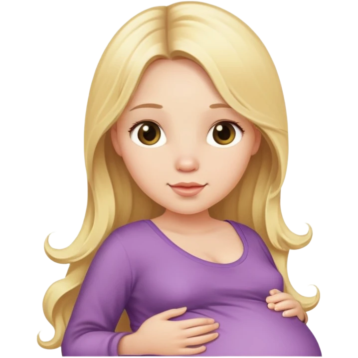 pregnant girl with long blonde hear emoji