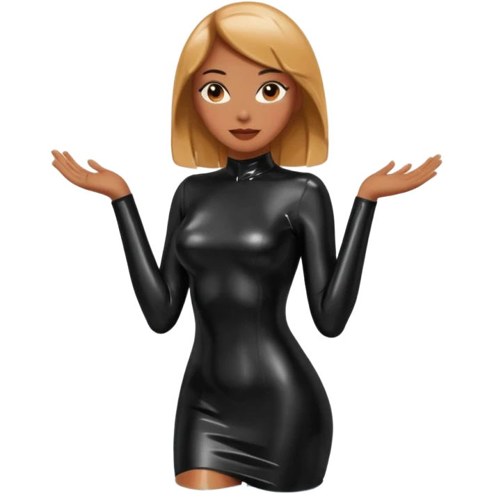 🕵🏻‍♀️💦🧥 black latex dress emoji