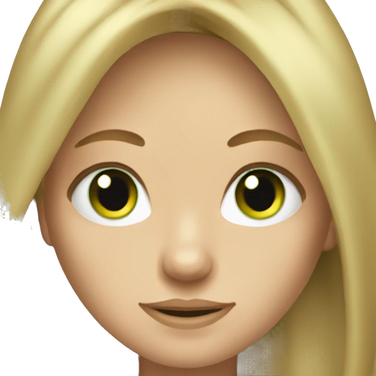 Dark blonde Long hair girl green eyes emoji