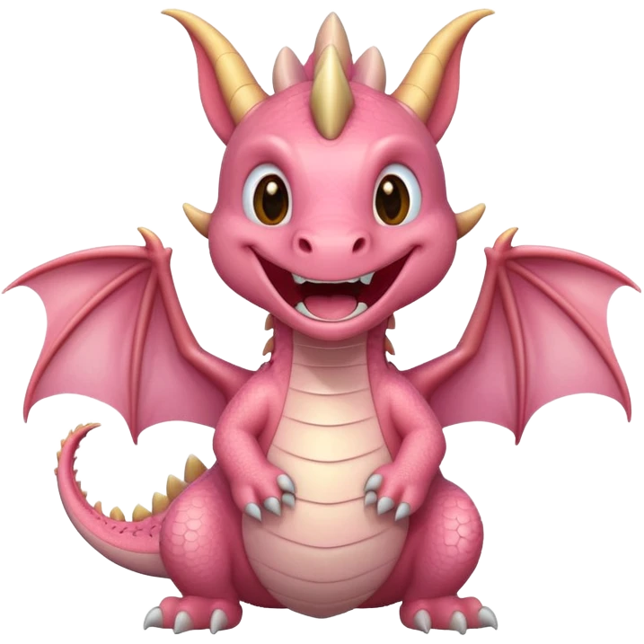 light pink cute dragon laughing emoji