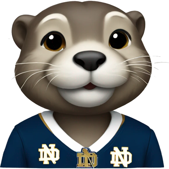 Otter wearing Notre dame uniform emoji