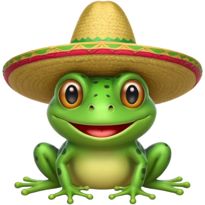 Mexican frog in a sombrero, emoji style emoji