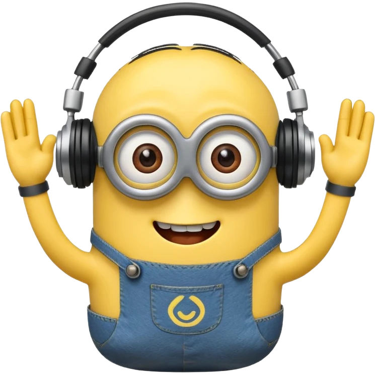 minion listening to music emoji emoji