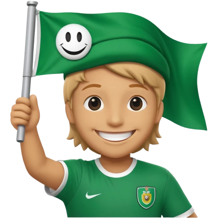 happy smiley with FC Groningen flag emoji