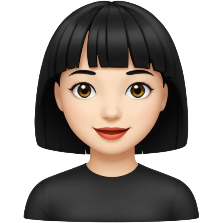 Blackeyes Girl with black bob hair and bang emoji