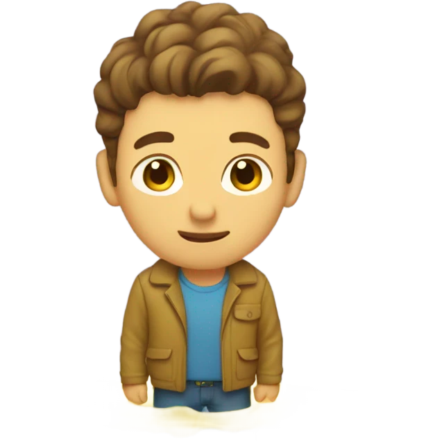 guy brown hair standing in a yellow puddle  emoji