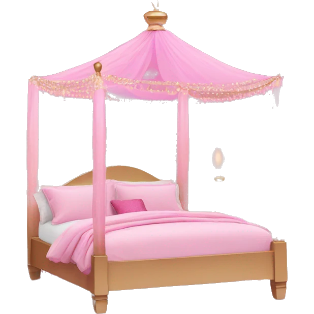 Pink ombre bed with glitter and chandelier  emoji