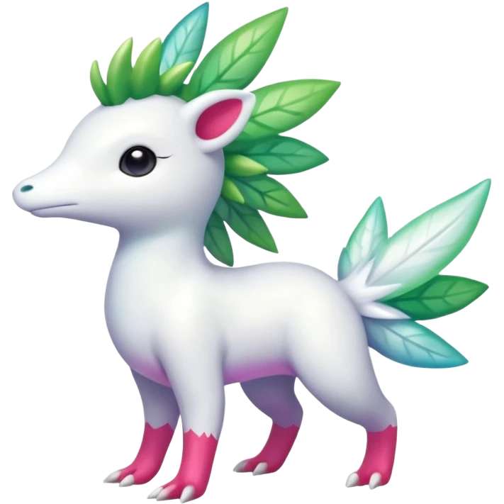 Shiny Iridescent Helioptile-Amaura-Shaymin-Fakémon-hybrid-creature (full body)  emoji