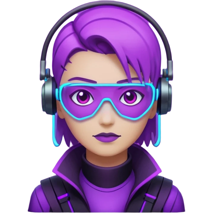neutre gender neon cyberpunk light purple  emoji