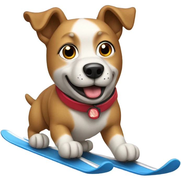 dog skiing emoji