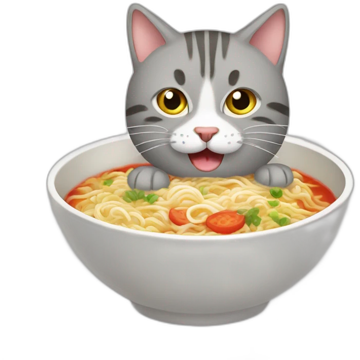 grey-tabby-cat-eating-ramen emoji