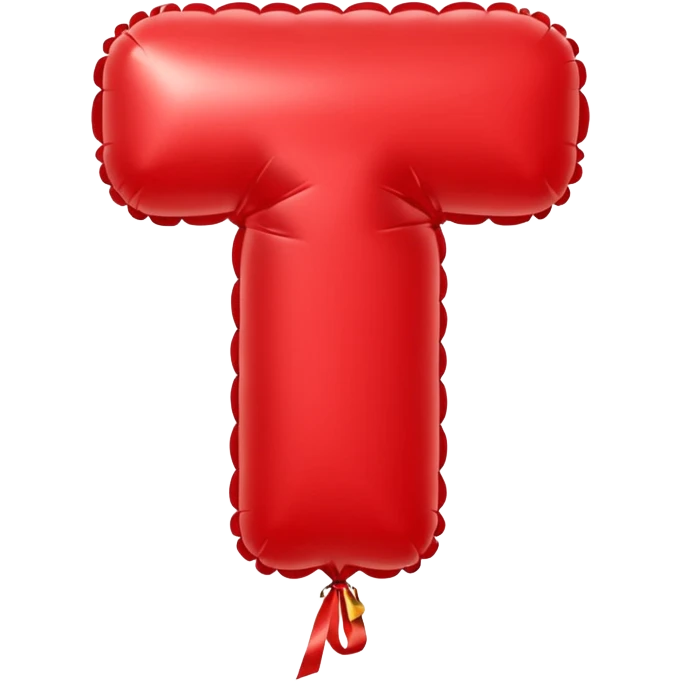 low detailed balloon shaped a letter T emoji