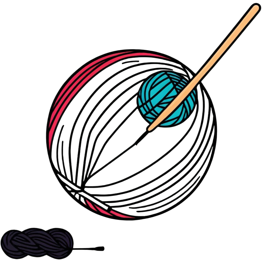 crochet yarn ball with hook emoji