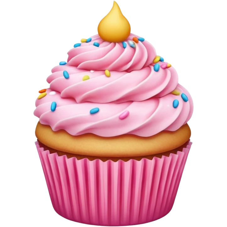 A cupcake with pink icing emoji