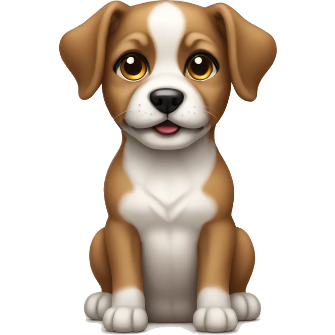 Mustached puppy emoji
