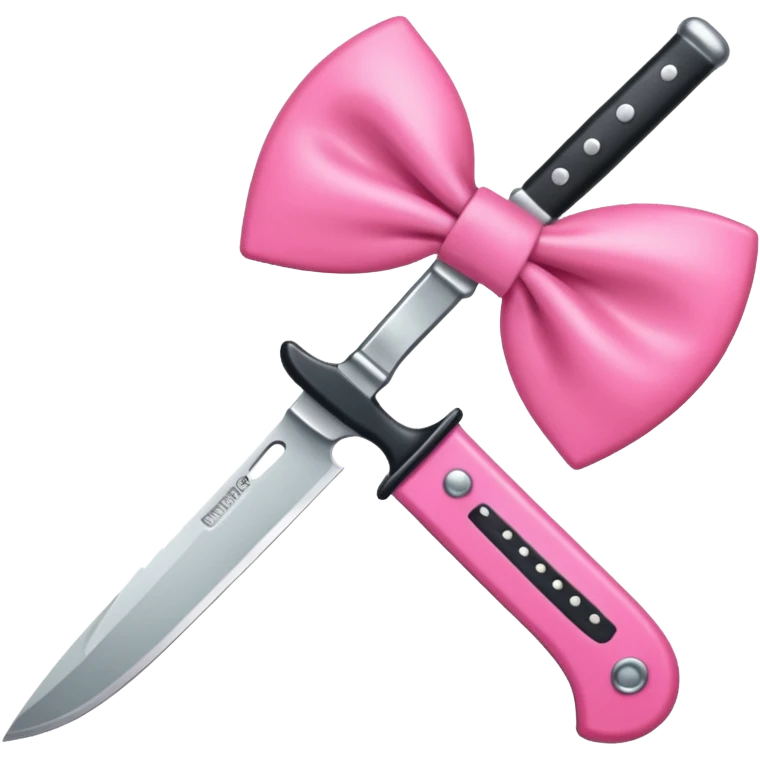 Pink bow knife emoji