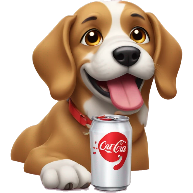 Dog drinking coke emoji