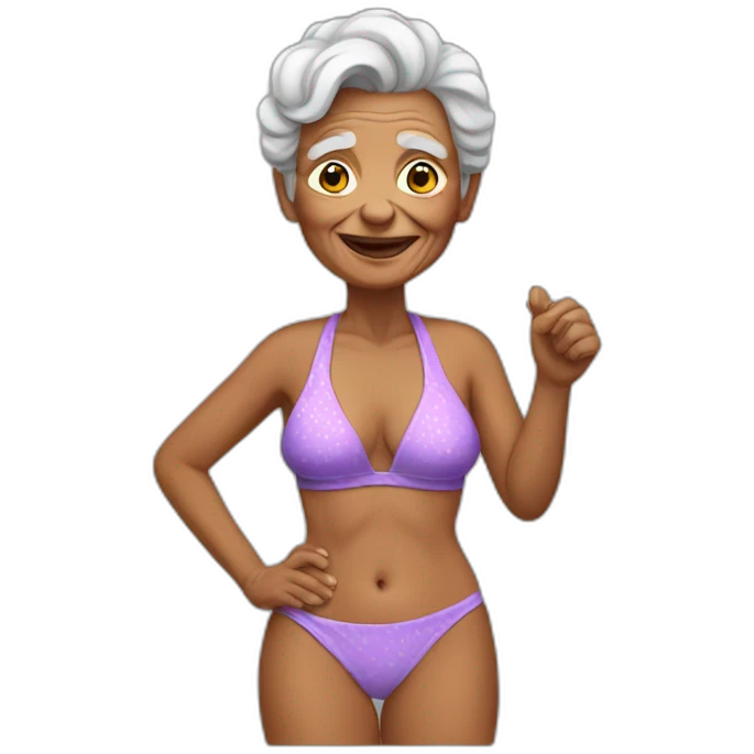 old woman bikini emoji
