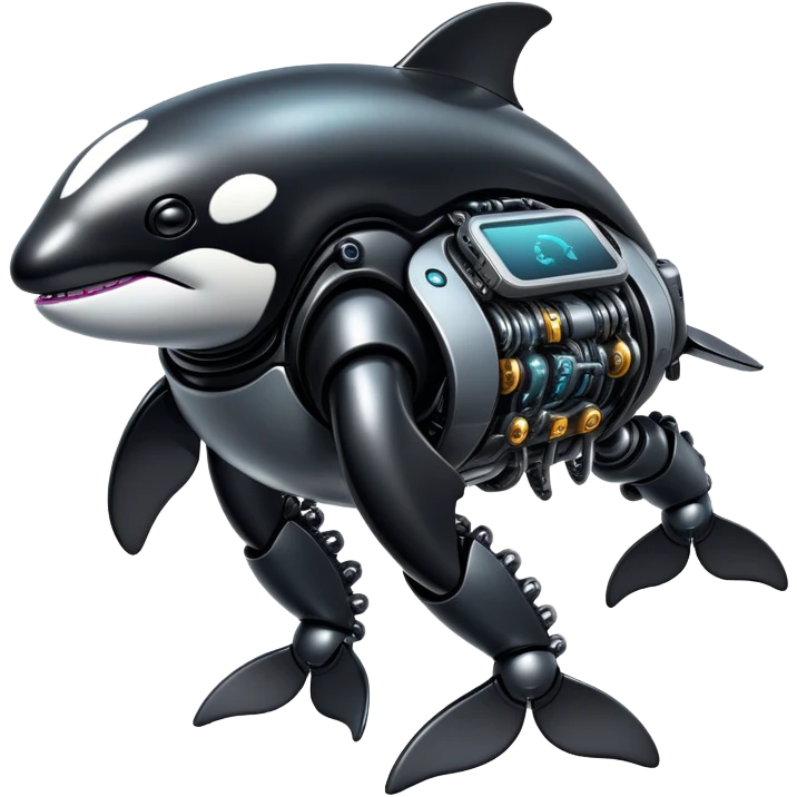 tubby black cyberpunk orca robot emoji