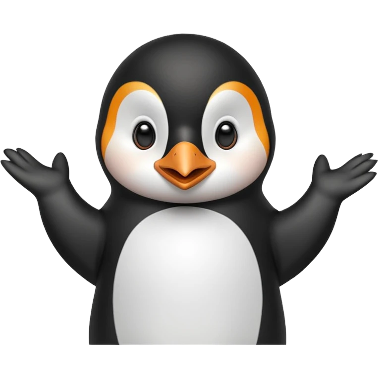 대체 왜?라는 손 포즈를 하고있는 penguin emoji