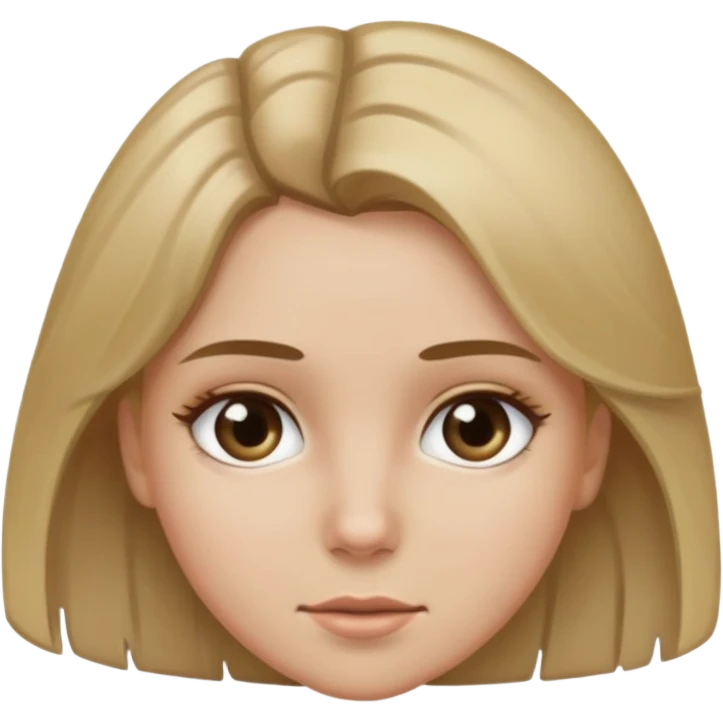 A girl with dirty blonde hair  and gray eyes ￼ emoji