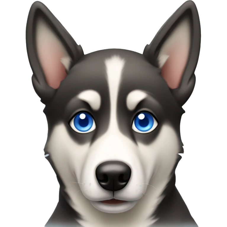 Christmas Shepsky dog with blue eyes emoji