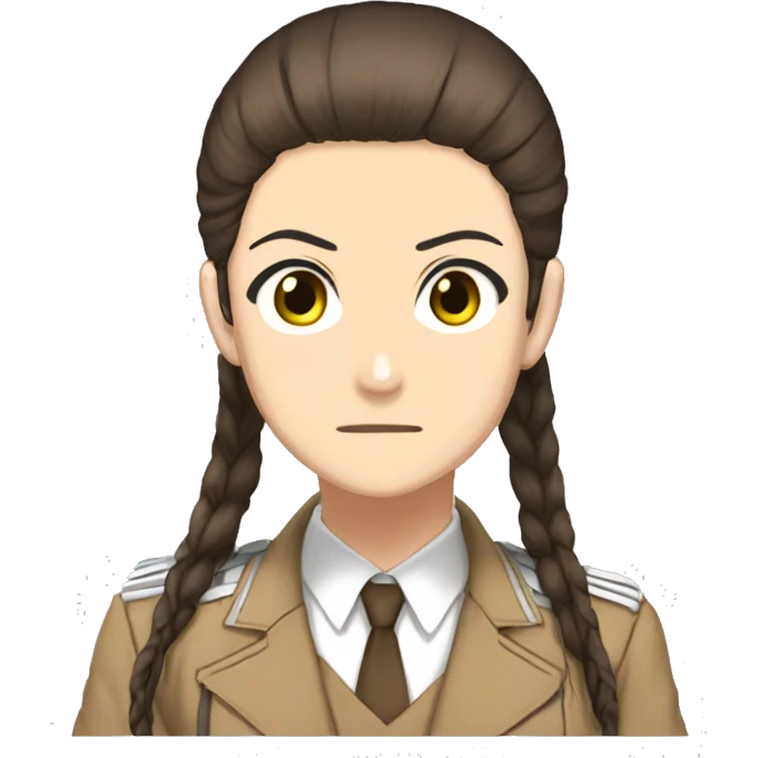 Sasha Braus brown hair hair in a ponytail anime attack on titan emoji