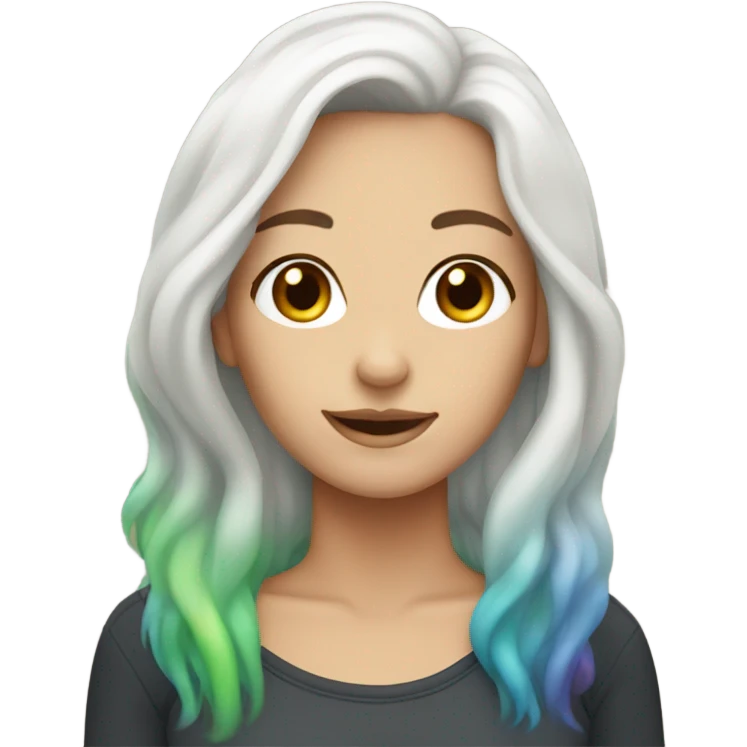 White woman with rainbow hair emoji