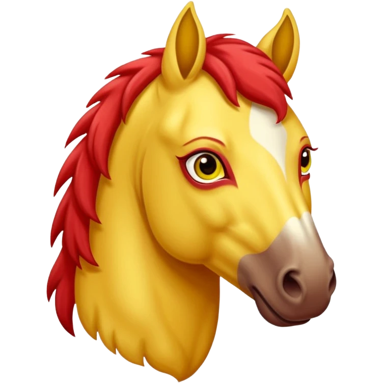 Cavalo vermelho e amarelo pastel emoji
