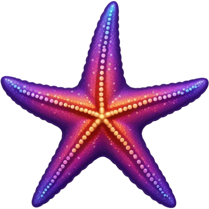 color gradient between red and purple glitter starfish emoji