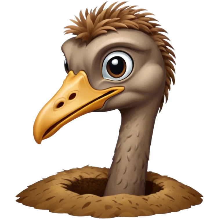 Ostrich head in ground emoji