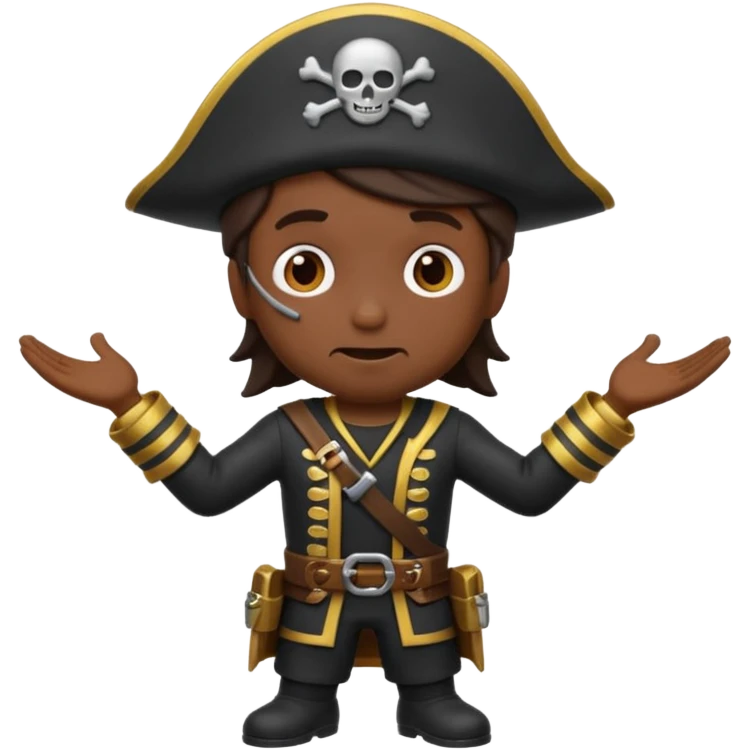 animated emoji for a player called prophet of doom I Dont Know shruging emote needs to be white male space pirate themed and dark emoji