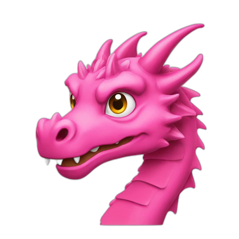Un dragon couleur rose emoji