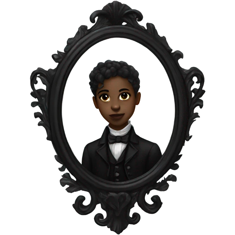 Victorian mirror black goth with glass emoji