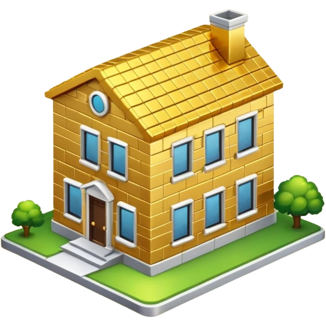 A gold brick house emoji